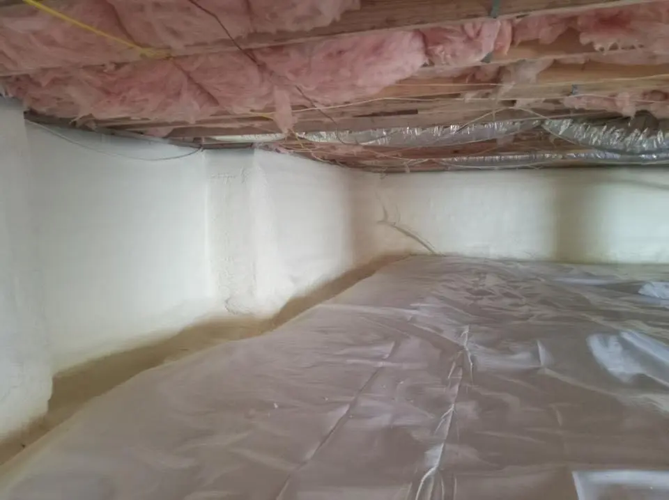 Crawl space encapsulation with closed-cell spray foam for Attic Insulation in Plano
